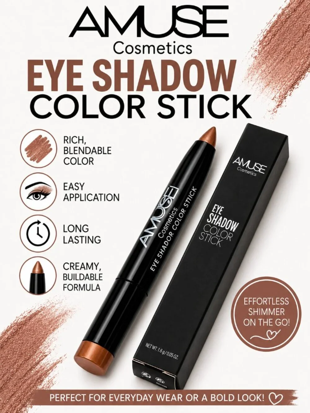 Amuse Cosmetics Eye Shadow Color Stick FK9652MIX-2 NIB